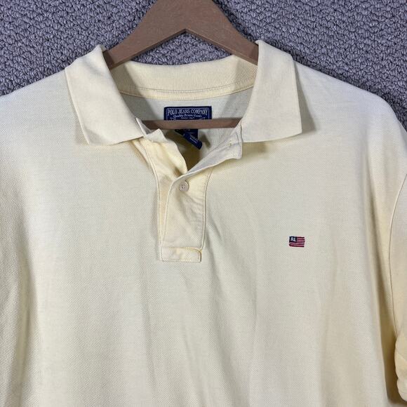 Polo Jeans Co. Ralph Lauren Polo Shirt Mens Large Yellow Short Sleeves Cotton‎ - Picture 2 of 9